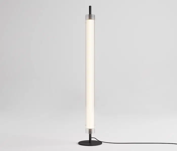 Lampara de diseño de pie con cristal estriado design by Josep Lluís Xuclà Insolit Glass Floor