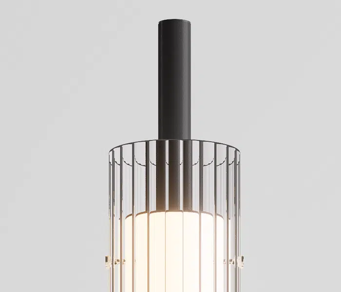 Lampara de diseño de pie con cristal estriado design by Josep Lluís Xuclà Insolit Glass Floor