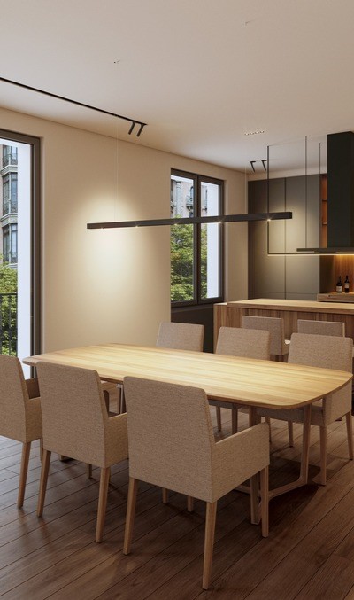 linear design suspension light