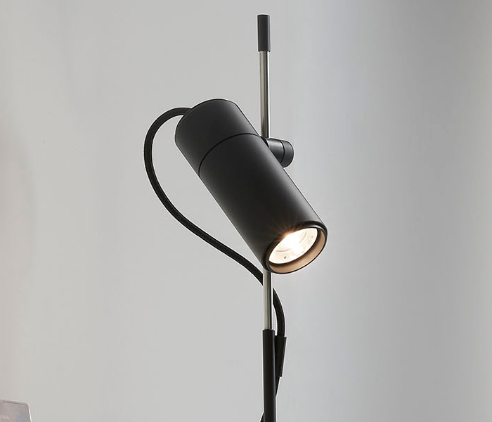 minimal table lamp in black finish, ideal for architectural lighting, interior design, industrial design,high quality product made in barcelona