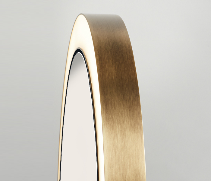 golden finish circular lamp made in barcelona for architectural lighting, interior design, high quality product