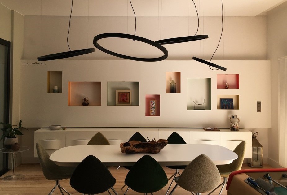 circular design suspension light