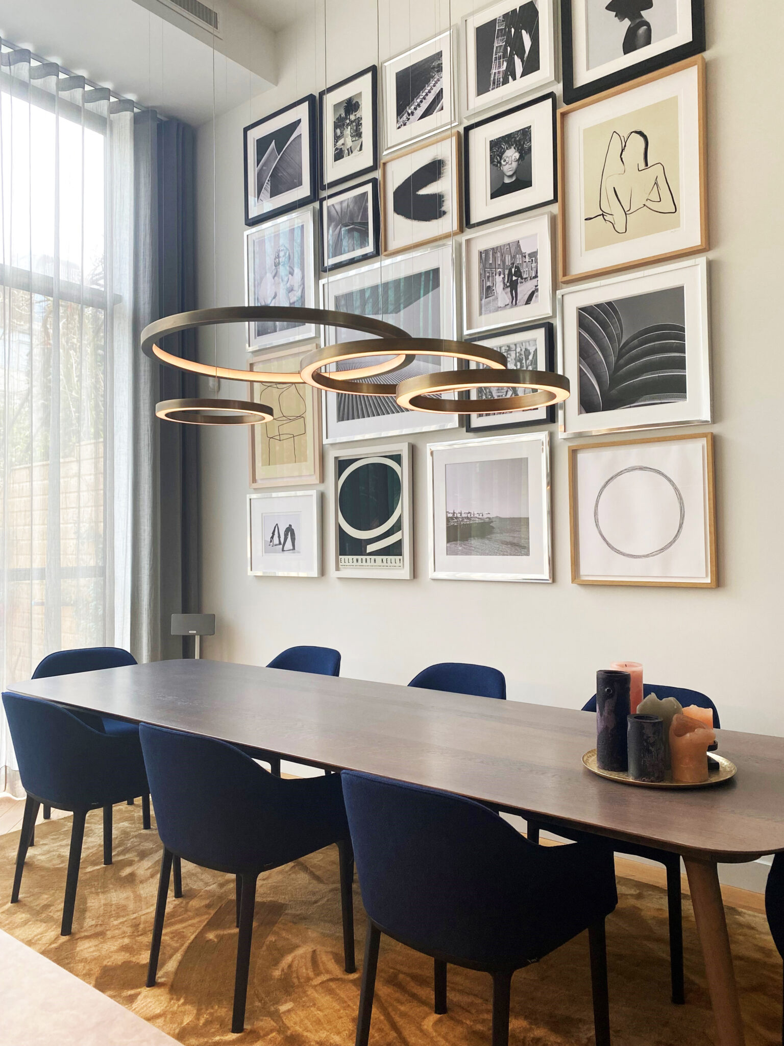 circular design suspension light