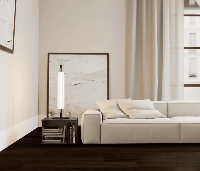 Luminaria de diseño de pie Glass, diseñada por Josep Lluís Xuclà para Insòlit, destaca por su luz envolvente y presencia imponente. Fabricada con tubo de cristal estriado que crea una iluminación difusa de cristal y un efecto luminoso flotante, esta lámpara de pie aporta elegancia y sofisticación a cualquier espacio. El cuerpo está hecho en tubo de acero resistente y cuenta con un LED en PCB diseñado por Insòlit, que ofrece una iluminación de calidad y eficiente. La luminaria Glass es regulable en altura mediante dos cables de acero inoxidable y tiene un florón independiente para instalación en superficie, siendo totalmente personalizable para proyectos de iluminación de diseño, iluminación personalizada, iluminación de lujo, iluminación a medida, lighting design y lámpara de pie. Ideal para ambientes residenciales, iluminación de cocina y locales comerciales que buscan una lámpara de pie de diseño exclusivo y alta gama, Glass representa la excelencia en iluminación de suspensión, lamparas de diseño, luxury lighting y productos premium de Insòlit, convirtiéndose en el punto focal que eleva la estética y funcionalidad del espacio. Glass floor lamp, designed by Josep Lluís Xuclà for Insòlit, stands out for its immersive light and striking presence. Made with ribbed glass tubing that creates diffuse crystal lighting and a floating luminous effect, this floor lamp adds elegance and sophistication to any space. The body is crafted from durable steel tubing and features an LED PCB designed by Insòlit, providing high-quality, efficient lighting. The Glass lamp is height-adjustable with two stainless steel cables and includes an independent canopy for surface installation, making it fully customizable for lighting design, personalized lighting, luxury lighting, bespoke lighting, suspension lighting, and floor lamp projects. Perfect for residential settings, kitchen lighting, and commercial spaces seeking an exclusive, high-end floor lamp, Glass exemplifies excellence in designer lamps, luxury lighting, suspension lighting, and premium Insòlit products, becoming the focal point that enhances space aesthetics and functionality. Glass tamble, table lamp, lámpara de mesa.