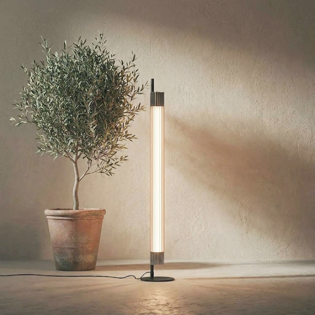 Glass Floor lamp by Insolit in a warm interior