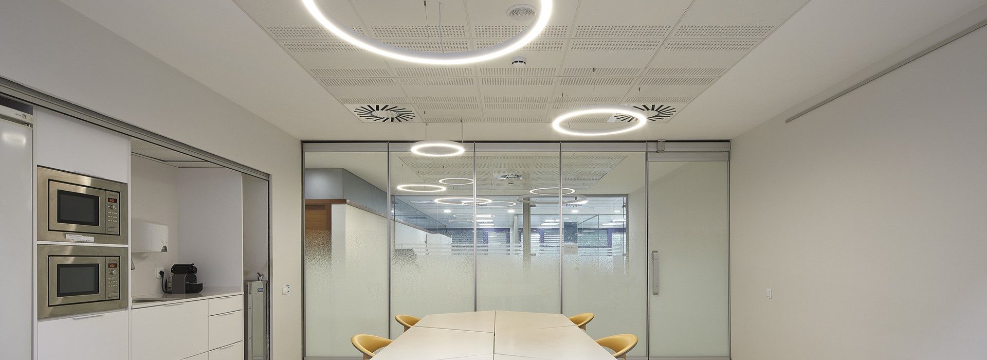 circular design suspension light