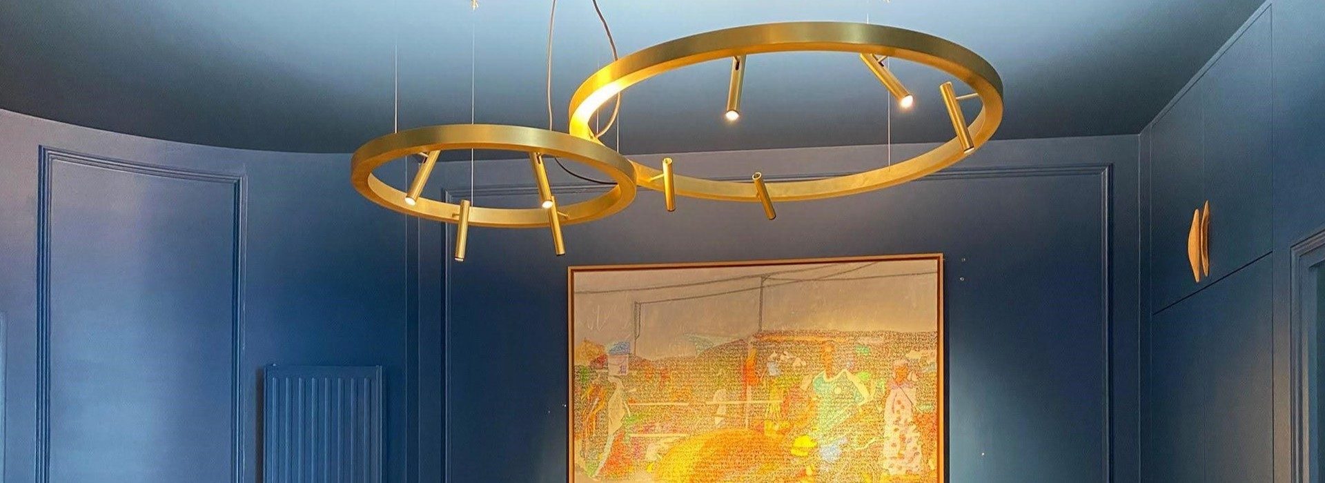 circular design suspension light